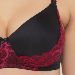 Clovia Black & Maroon Non Wired Padded Full Coverage Bra image 5
