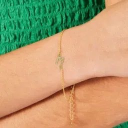 Accessorize London Women's Z Real Gold Plated Cubic Zirconia Initial Bracelet Letter M-image-87