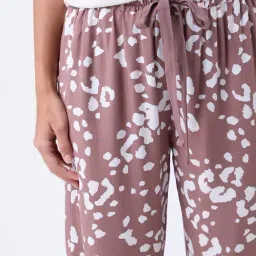 Wunderlove by Westside Dusty Brown Printed High-Rise Cotton Pants image 4