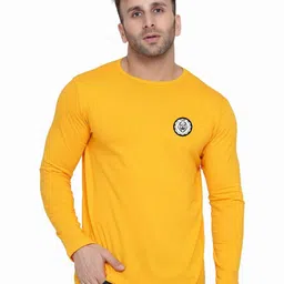 Blisstone Solid Round Neck Regular Sleeves Cotton Applique Slim Fit T-shirt-picture-26
