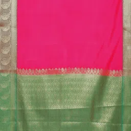Banarasi Silk Works Pink Woven Saree With Unstitched Blouse image 5