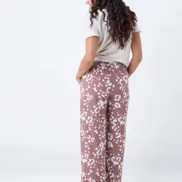 Wunderlove by Westside Dusty Brown Printed High-Rise Cotton Pants image 2