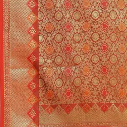 Blissta Green & Red Woven Saree With Unstitched Blouse image 5