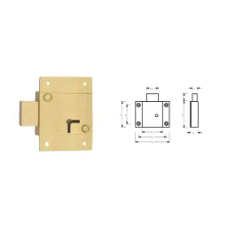 Harrison 75 mm Brass Finish Brass 6 Lever Furniture Lock Set with 2 Keys, ALM-0187 image 2