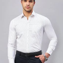 Louis Stitch White Cotton Regular Fit Printed Shirt-picture-25