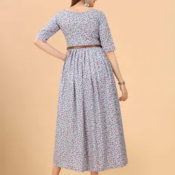 Moda Rapido Women's Floral Print Crepe Fit & Flare Midi Dress image 4