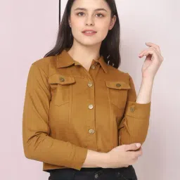 BUYNEWTREND Brown Regular Fit Jacket-image-37