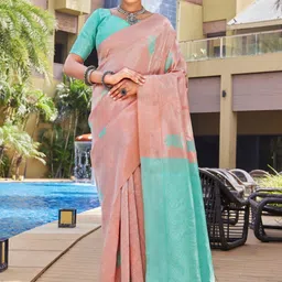 SATYAM WEAVES Woven Design Zari Banarasi Saree-picture-11