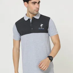 Masculino Latino Colourblocked Polo Collar Bio Finish Cotton T-shirt-picture-30