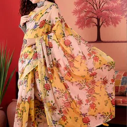 GULKEE FAB Floral Zari Handloom Saree image 5