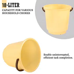 Aura Cream & Brown Bucket With Lid - 18 L image 4