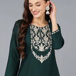 KALINI Women Embroidered Thread Work Kurta image 2