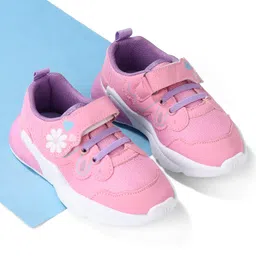 Cute Walk by Babyhug Sneaker Shoes With Velcro Closure & Floral Print - Pink-picture-29