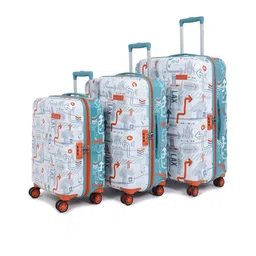 uppercase JFK Duo Set Of 3 Printed Hard-Sided Trolley Suitcase-picture-22
