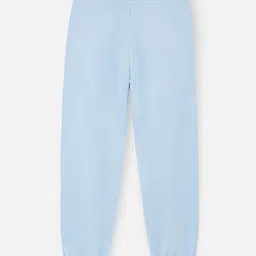 Nap Chief Pure Cotton Knit Flex Text Printed Joggers - Light Blue image 3