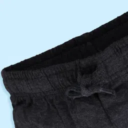 Kiddopanti Solid Shorts - Anthra Melange Black image 4