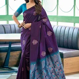 PRISHA FASHION Ethnic Motifs Art Silk Designer Banarasi Saree-picture-30