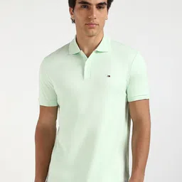 Tommy Hilfiger Men Solid Polo Collar Cotton T-shirt image 1