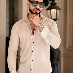 KHUSHI CREATION Men Original Slim Fit Vertical Striped Spread Collar Casual Shirt-image-32