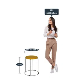 casacraft from pepperfry Biss Seating Stool In Yellow Color image 3