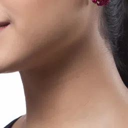 Shining Diva Fashion Pink Floral Studs image 5