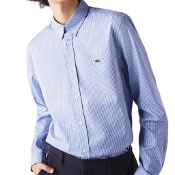 Lacoste Blue Checks Regular Fit Shirt image 1