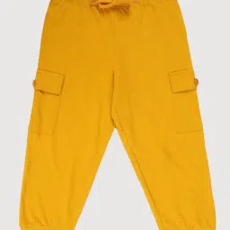 Kiddopanti Boys Mustard & Military Green & Black Cotton Trackpants - Pack of 3 image 4