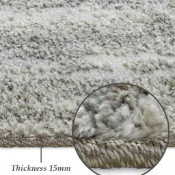 OBSESSIONS Cream Abstract Polyester Machine Made Carpet 6x9 Feet image 3