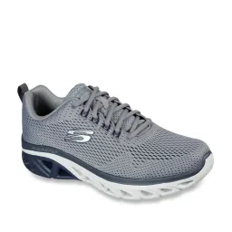 Skechers Men's GLIDE-STEP SPORT - WAVE HEAT Grey Navy Casual Lace Up Shoe image 2