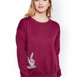 Belle Fille Women Maroon Solid Sweatshirt-picture-11