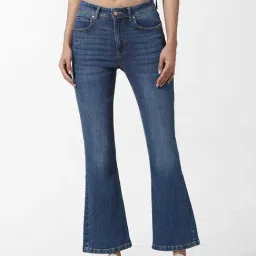 Only Blue Cotton Flared Fit Mid Rise Jeans-picture-34
