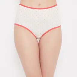 Clovia White Printed Hipster Panty-image-54