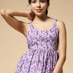 Istyle Can Women Ethnic Motifs Printed Shoulder Straps Cotton Peplum Top-picture-14