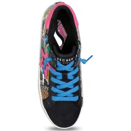 Skechers Women's DIAMOND STARZ - SLITHERING Black Multi Lifestyle Lace Up Shoe image 4