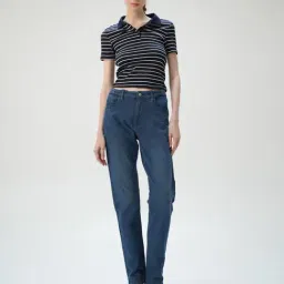 Minus One Alaska dark Blue Cotton Slim fit Jeans-image-88