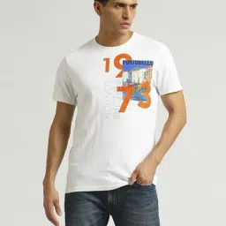 Pepe Jeans White Cotton Slim Fit Printed T-Shirt-image-96