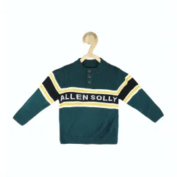 Allen Solly Junior Green & Yellow Printed Full Sleeves Sweater image 1