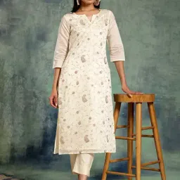 Libas Off White Embroidered A Line Kurta image 4