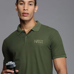 HRX by Hrithik Roshan Men Brand Logo Printed Polo Collar Rapid-Dry T-shirt-picture-4
