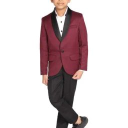 TAHVO Kids Maroon & White Slim Fit Full Sleeves Shirt Set-picture-36