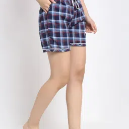 Secret Wish Navy Checks Shorts image 3