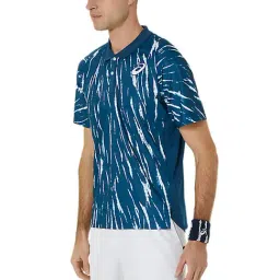 Asics Blue Regular Fit Printed Sports Polo image 3