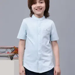 One Friday Kids Blue Regular Fit Shirt-image-55