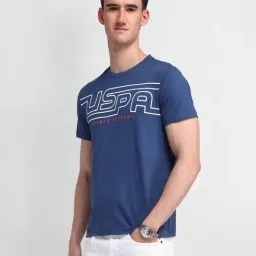 U.S. Polo Assn. Denim Co. Dark Blue Cotton Slim Fit Printed T-Shirt-picture-43