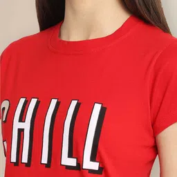 Metronaut Women Typography 3 Printed Applique T-shirt image 5