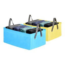 Kuber Industries Blue & Yellow 2 Pieces Multi-Utility Organisers-picture-3