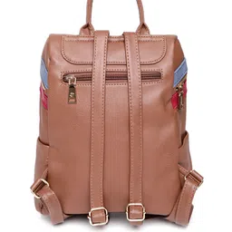 Caprese Women Brown Solid Backpack image 2