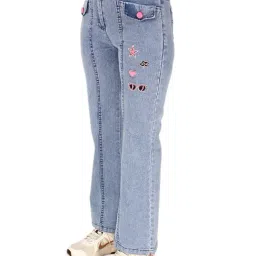 Cutecumber Kids Blue Embroidered Jeans image 4