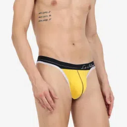 La Intimo Yellow Blended Relaxed Fit Solid Thongs image 3