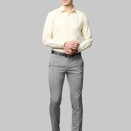 Park Avenue Grey Super Slim Fit Flat Front Trousers image 5